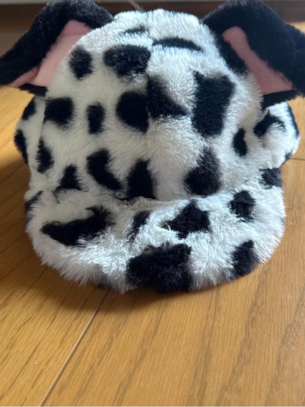 Tokyo Disney resort Japan Faux Fur Black & White Dalmatian Ear Cap vintage